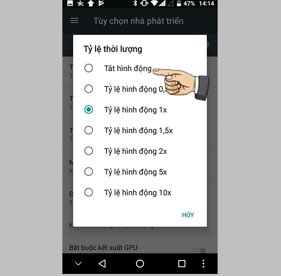 Tắt hình động